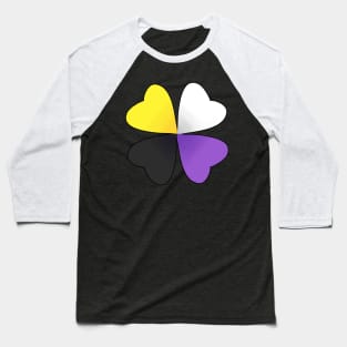 LGBT Pride Flower Non-Binary Baseball T-Shirt